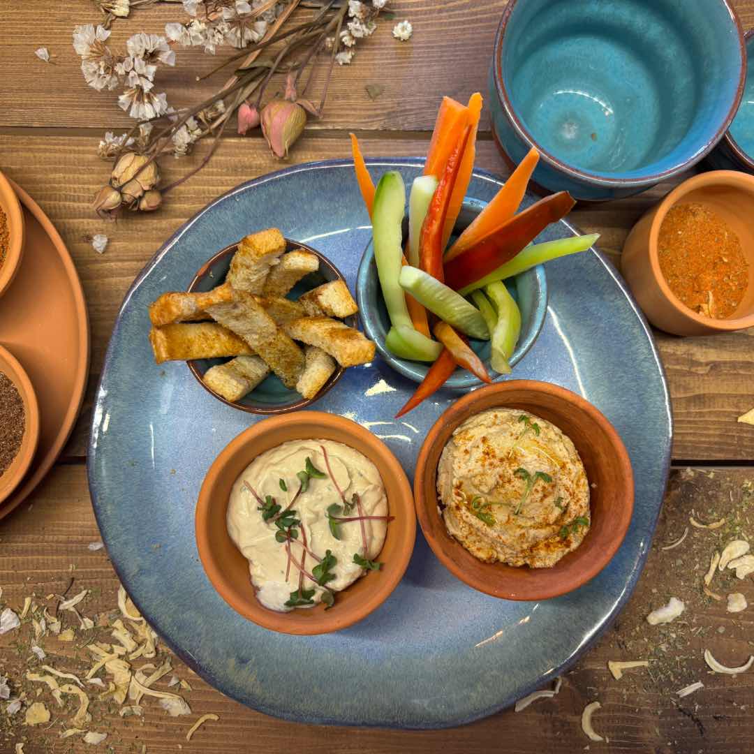 Feta Harissa Cream & Hummus Dipper